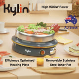 NNEDSZ Kylin Electric 1500W Hotpot with Stainless Steel Inner Pot 4L AU-K2011