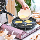 NNEDSZ Justcook 24cm 4 Mold Non-Stick Egg Cooker Frying Pan - Black
