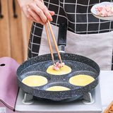 NNEDSZ Justcook 24cm 4 Mold Non-Stick Egg Cooker Frying Pan - Black