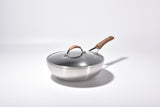 NNEDSZ Kylin 3 Layer Stainless Steel Non Stick Noka Wok 30cm