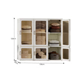 NNEDSZ Antbox Cubes Storage Folding Cabinet Wardrobe With 9 Grids&6 Doors &1 Hanger