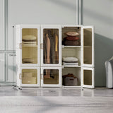 NNEDSZ Antbox Cubes Storage Folding Cabinet Wardrobe With 9 Grids&6 Doors &1 Hanger