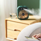 NNEDSZ JY Ice Fog USB Air Conditioning Mist Humidfier Mini Fan - Green