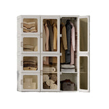 NNEDSZ Kylin Cubes Storage Folding Cabinet Wardrobe With 12 Grids & 8 Doors & 2 Hangers
