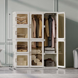 NNEDSZ Kylin Cubes Storage Folding Cabinet Wardrobe With 12 Grids & 8 Doors & 2 Hangers