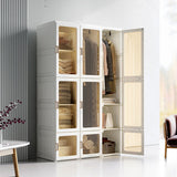 NNEDSZ Kylin Cubes Storage Folding Cabinet Wardrobe With 12 Grids & 8 Doors & 2 Hangers