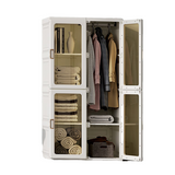 NNEDSZ Kylin Cubes Storage Folding Cabinet Wardrobe With 8 Grids & 4 Doors & 1 Hanger