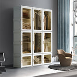 NNEDSZ Kylin Cubes Storage Folding Cabinet Wardrobe With 8 Grids & 4 Doors & 1 Hanger