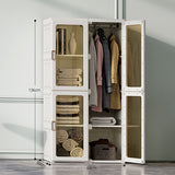 NNEDSZ Kylin Cubes Storage Folding Cabinet Wardrobe With 8 Grids & 4 Doors & 1 Hanger