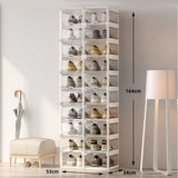 NNEDSZ Kylin Cubes Storage Folding Shoe Box With 2 Column & 20 Grids & 10 Clear Door
