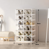 NNEDSZ Kylin Cubes Storage Folding Shoe Box With 2 Column & 12 Grids & 6 Clear Door