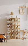 NNEDSZ Kylin Cubes Storage Folding Shoe Box With 2 Column & 12 Grids & 6 Clear Door