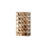 NNEDSZ Kylin Cubes Storage Folding Shoe Box With 2 Column & 12 Grids & 6 Brown Door