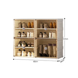 NNEDSZ Kylin Cubes Storage Folding Shoe Cabinet With 2 Column & 7 Grids & 4 Brown Door