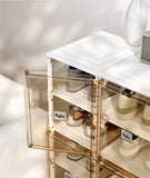 NNEDSZ Kylin Cubes Storage Folding Shoe Cabinet With 2 Column & 7 Grids & 4 Brown Door