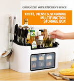 NNEDSZ Multifunction Kitchen Utensils Condiment Storage Rack Seasoning Storage Box