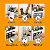 NNEDSZ Multifunction Kitchen Utensils Condiment Storage Rack Seasoning Storage Box