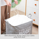 NNEDSZ Ex-Large Capacity Collapsible Laundry Basket Foldable Washing Bin Hamper Linen (Blue)