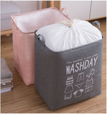 NNEDSZ Ex-Large Capacity Collapsible Laundry Basket Foldable Washing Bin Hamper Linen (Blue)