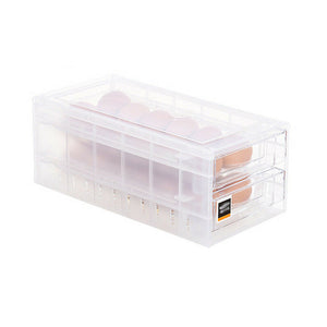 NNEDSZ 2 Tiers Double Layer 24 Grids Egg Storage Box TKitchen Refrigerator Containe