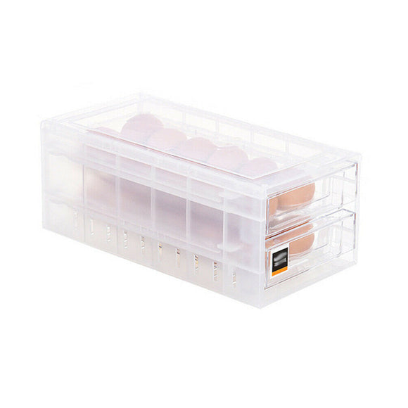 NNEDSZ 2 Tiers Double Layer 24 Grids Egg Storage Box TKitchen Refrigerator Containe
