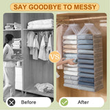 NNEDSZ 6-12 Large Grids Wardrobe Clothes Organizer Hanging Wardrobe Pants Storage Bag (9 Grids)