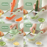 NNEDSZ Vegetable Stainless Steel Chopper Multifunctional Food Slicer with Container Crusher Food Processor Pro Onion Grater Carrot Cutter