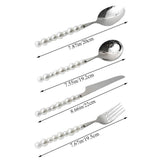 NNEDSZ 4 Piece Stainless Steel Pearl Handle Flatware Cutlery Set Come with Giftbox