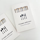 NNEDSZ 4 Piece Stainless Steel Pearl Handle Flatware Cutlery Set Come with Giftbox