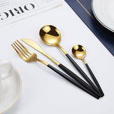 NNEDSZ 4 Pcs Set Stainless Steel Cutlery Set Spoon Fork Knife with Gift Box