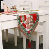 NNEDSZ Christmas Table Runner thickened knitted Dining Tablecloth Xmas Party Decor(Santa Claus)