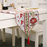 NNEDSZ Christmas Table Runner thickened knitted Dining Tablecloth Xmas Party Decor(Elk)