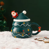 NNEDSZ Christmas Cup Gift Box Ceramic Mug Set Mug Gift Set Christmas Coffee Cup(Tree)