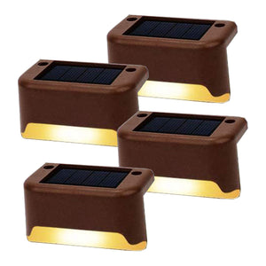 NNEDSZ 4 Pack SolarPower Deck Lights Outdoor Step Lights Waterproof LED lights