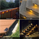 NNEDSZ 4 Pack SolarPower Deck Lights Outdoor Step Lights Waterproof LED lights