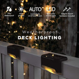 NNEDSZ 4 Pack SolarPower Deck Lights Outdoor Step Lights Waterproof LED lights