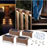 NNEDSZ 4 Pack SolarPower Deck Lights Outdoor Step Lights Waterproof LED lights