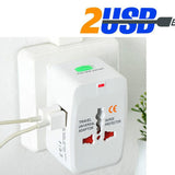NNEDSZ Dual USB Portable Electric Plug Power Socket Adapter International Travel Universal Charger Converter EU UK US AU