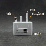 NNEDSZ Dual USB Portable Electric Plug Power Socket Adapter International Travel Universal Charger Converter EU UK US AU