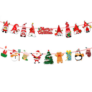 NNEDSZ 2Pack 3M Christmas Bunting Banners Garland Wall Decor Elk Snowman Party Decor(TO25+TO26)