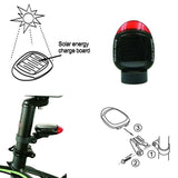 NNEDSZ Solar Powered Bicycle Cycling Bike LED Headlight + Rear Tail Light Lamp LED with Gift Box