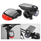 NNEDSZ Solar Powered Bicycle Cycling Bike LED Headlight + Rear Tail Light Lamp LED with Gift Box