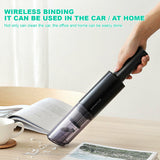 NNEDSZ Wireless Charge 6000Pa Suction Powerful Portable Car Vacuum Cleaner Home Duster(White)