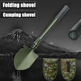 NNEDSZ Survival Spade Camping Compass Mini Folding Shovel comes with carrying pouch