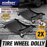 NNEDSZ 2-Piece Wheel Dolly Car Positioning Jack 450kg Vehicle Mover Transporter Trolley
