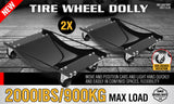 NNEDSZ 2-Piece Wheel Dolly Car Positioning Jack 450kg Vehicle Mover Transporter Trolley