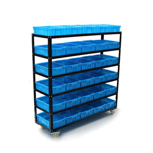 NNEDSZ 30 Bin Rolling Storage Rack Nuts & Bolts Organizer Wheels Brake Heavy Duty
