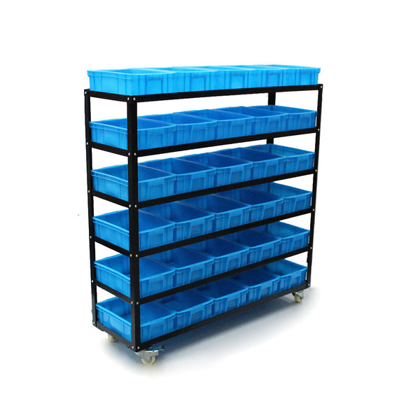 NNEDSZ 30 Bin Rolling Storage Rack Nuts & Bolts Organizer Wheels Brake Heavy Duty