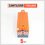 NNEDSZ 5-TSteel Cantilever Tool Storage Box Portable Parts Organiser Carry Holder