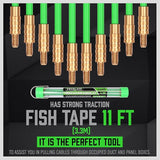 NNEDSZ 11FT/3.3M Fiberglass Running Wire, Pull Push Rod, Fish Tape Cable Coaxial Electrical Fish Tape Pull Push Kit